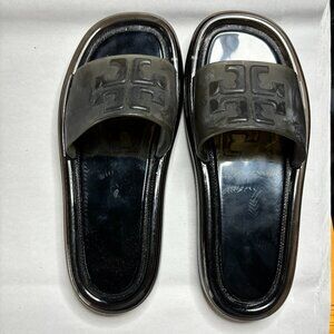 Pre-worn MINT Tory Burch Women's Size 6 Black Bubble Jelly Sandals
